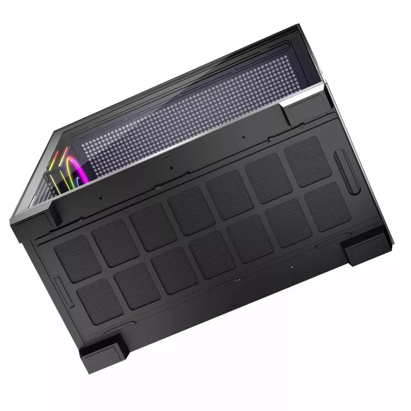 PC-behuizing MODECOM Volcano Stellar 5F ATX Midi Tower, gehard glas, 5 voorgeïnstalleerde ventilatoren, USB‑C, ondersteunt microATX/ATX, max. GPU 420 mm, CPU-koelerhoogte 175 mm