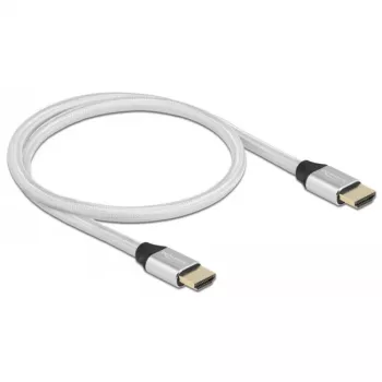 Delock - Ultra High Speed - HDMI-kabel - HDMI mannelijk naar HDMI mannelijk - 50 cm - drievoudige isolatie - zilver - licht vergulde contacten, ondersteunt 8
