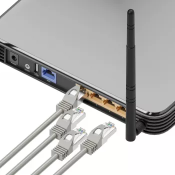 Ethernet-patchkabel Extralink Cat 5e UTP, 10 m, RJ-45–RJ-45, grijs