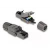 Netwerkkabel DeLOCK RJ45-stekker Cat.8.1 STP gereedschapsvrij zwart