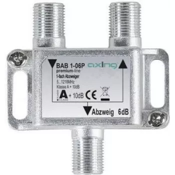 axing BAB 1-06P - kabelsplitter - 5 - 1218 MHz - grijs - A - 6 dB - F