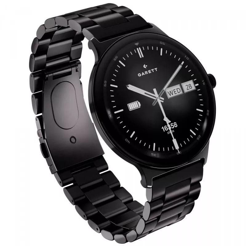 Smartwatch Garett Quantum – zwart roestvrij staal