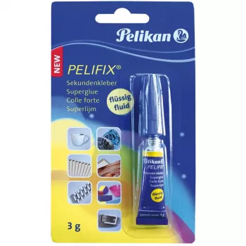 Secondelijm vloeibaar Pelikan PELIFIX 3g blauw