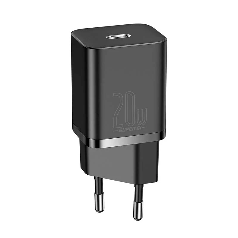 Baseus Super Si snellader 1C 20W met USB-C-kabel voor Lightning 1m (zwart)