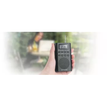 Draagbare radio Muse M-03 R met FM-PLL-afstemming, lcd-display, externe antenne, zwart