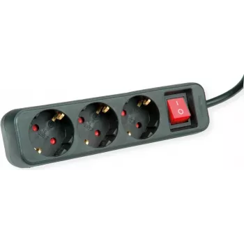 Verlengsnoer ROLINE 19.07.1069 3 m 3 AC-stopcontact(en) voor binnen zwart