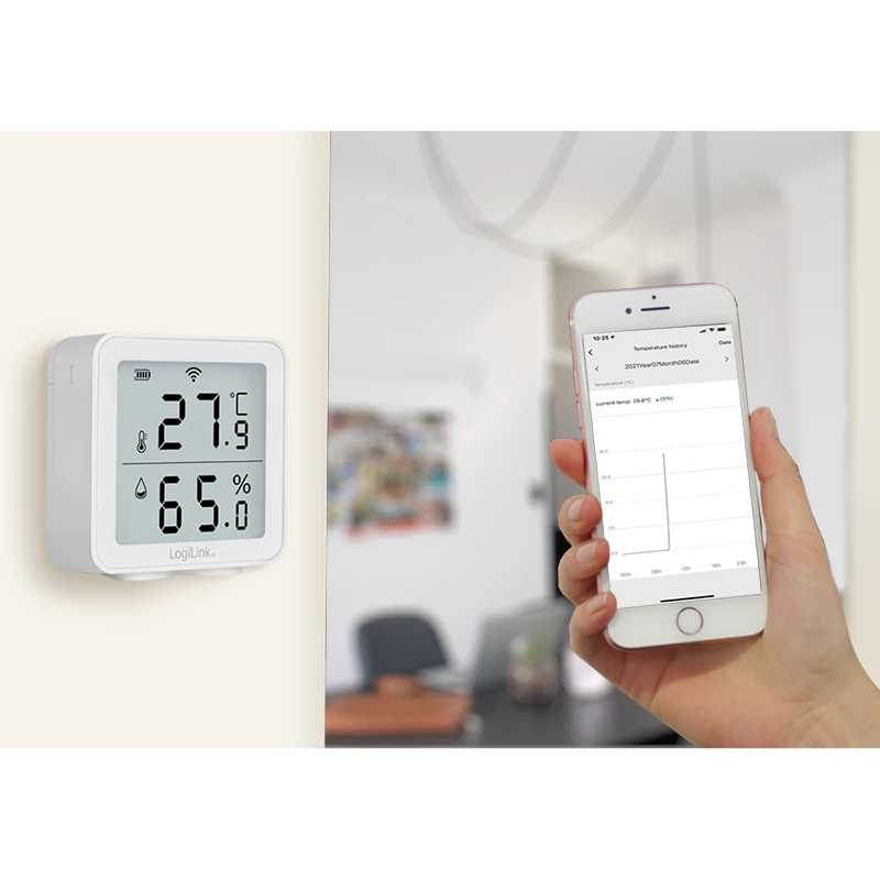 LogiLink SC0116 hygrometer psychrometer binnen elektronisch wit digitaal