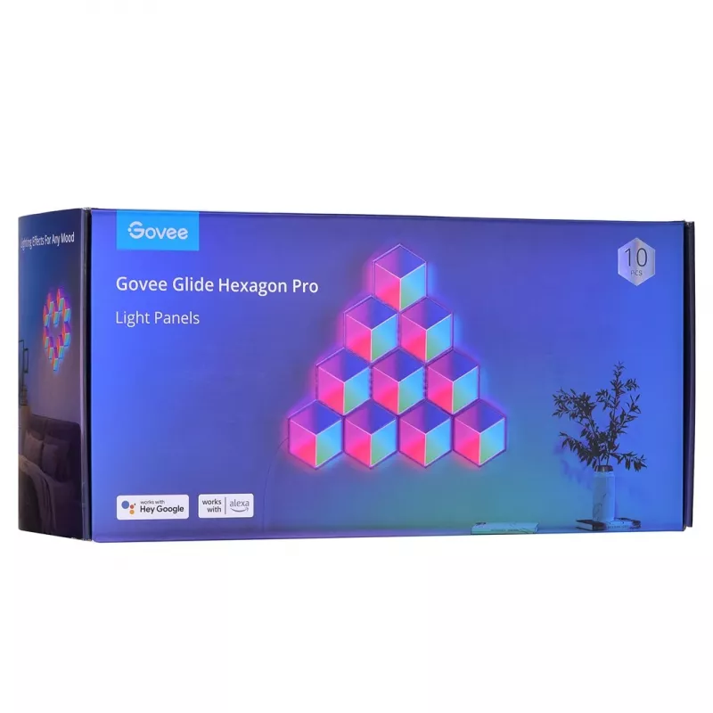 LED slim paneel Govee B6066 Hexa Pro RGBIC Bluetooth Wi-Fi 10 stuks