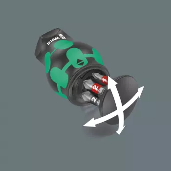 Wera Kraftform compact Stubby Magazin 2 multibit-schroevendraaier platte schroevendraaier