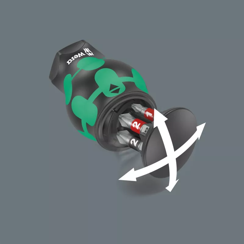 Wera Kraftform compact Stubby Magazin 2 multibit-schroevendraaier platte schroevendraaier