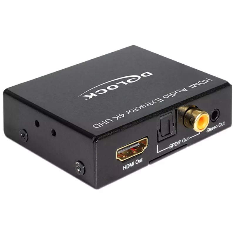 HDMI stereo / 5.1-kanaals audio-extractor 4K, adapter zwart