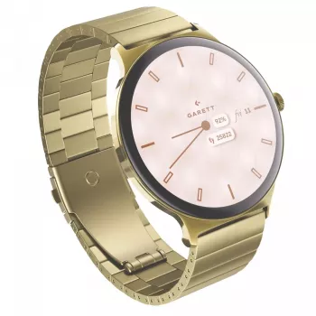 Smartwatch Garett Verona 2 Gold Steel met Bluetooth en hartslagmeter