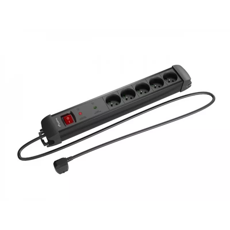 Stekkerdoos LANBERG SP1 1,5 m – 5x PL-stopcontacten, zwart