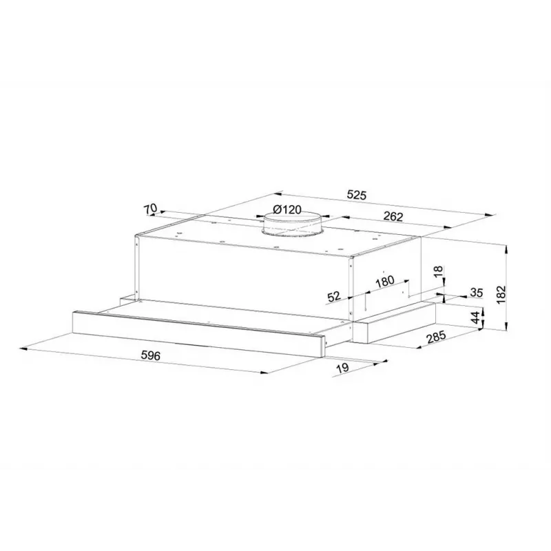 Telescoopkap MAAN Corona 2 G 60 315 m³/h, zwart