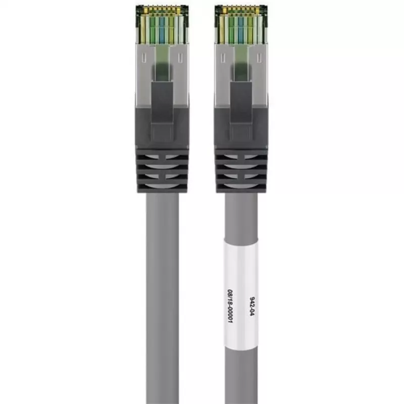 Goobay CAT 8.1 patchkabel, S/FTP (PiMF), grijs, 0,5 m - LSZH halogeenvrij, koper AWG 24 (55135)