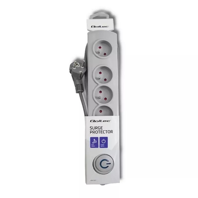 Overspanningsbeveiliging Qoltec 50270 grijs 5 AC-stopcontacten 230V
