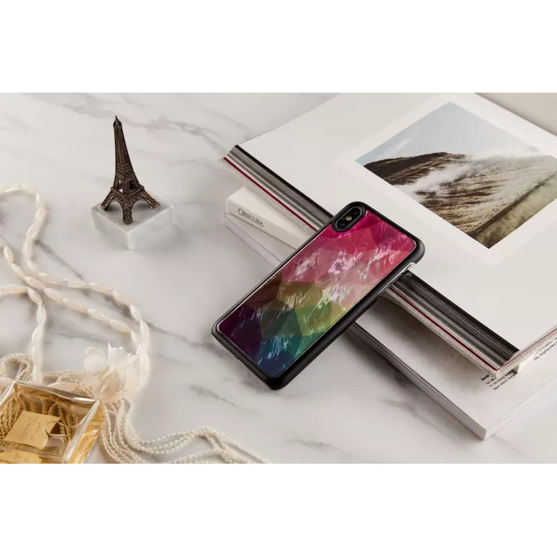 Beschermhoes iKins voor iPhone XS Max – waterbloemen-design, zwart