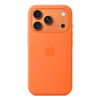 Silicone hoes Apple iPhone 17 Pro MagSafe oranje hoes