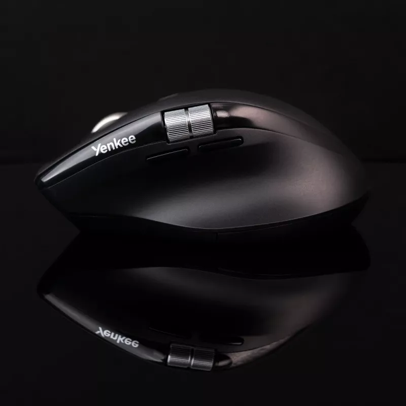 Draadloze muis YENKEE SPIN DUAL 2095BK — compacte optische dual-mode muis, model YMS 2095B SPIN