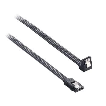 CableMod ModMesh - SATA-kabel - Serial ATA 150/300/600 - SATA (W) haaks op SATA (W) - 60 cm - koolstof (CM-CAB-RSAT-N60KC-R)