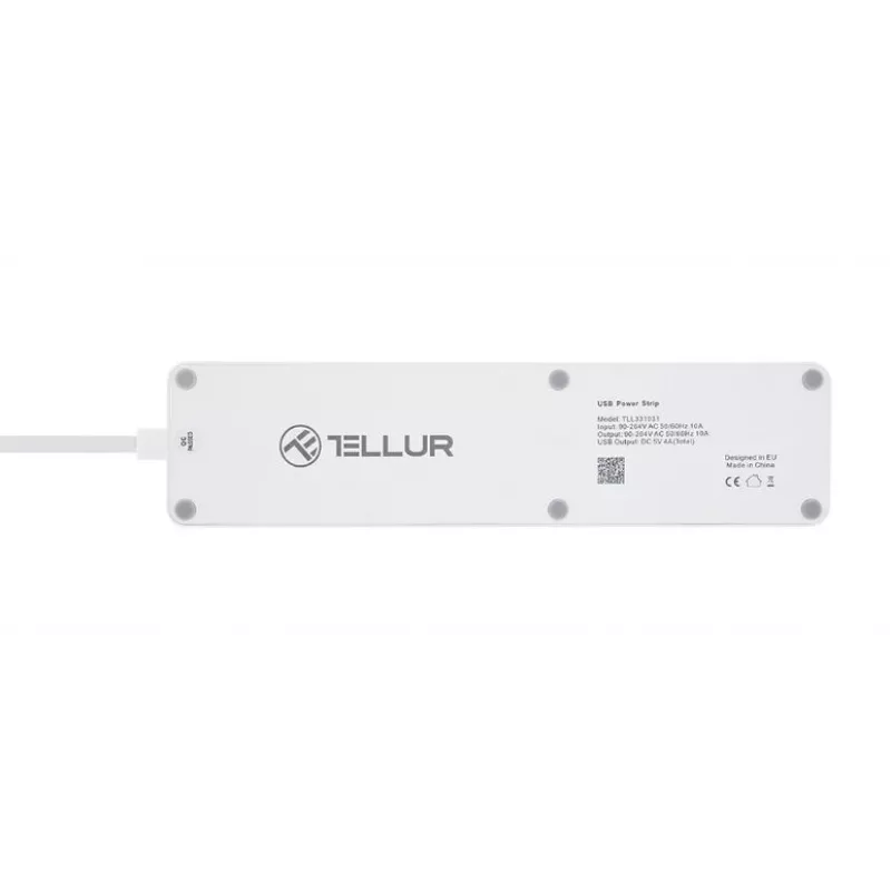 Tellur WiFi slim stopcontact met 3 AC-stopcontacten en 4 USB-poorten (4A)