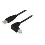 Microconnect USBAB2ANGLE10 USB-kabel 10 m USB A USB B zwart