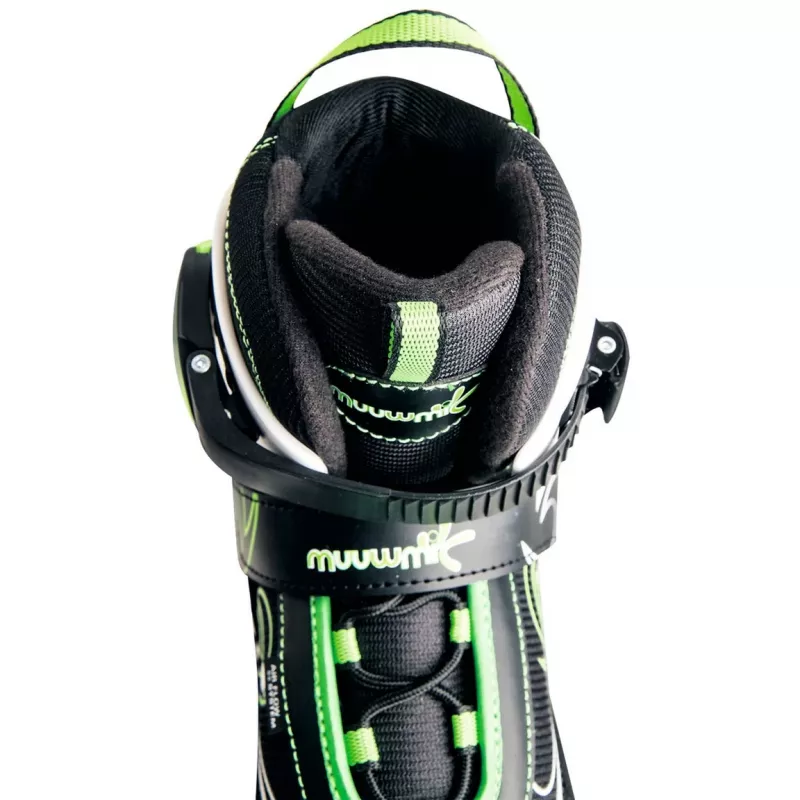 Verstelbare kinderskates maat 37-40, inline-skates groen/zwart
