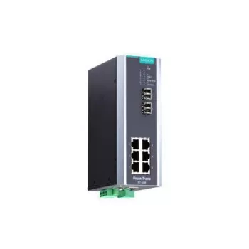 Industriële Ethernet-switch MOXA PT-508-SS-LC-HV — 8 poorten 10/100/1000 Mbit/s, metalen behuizing