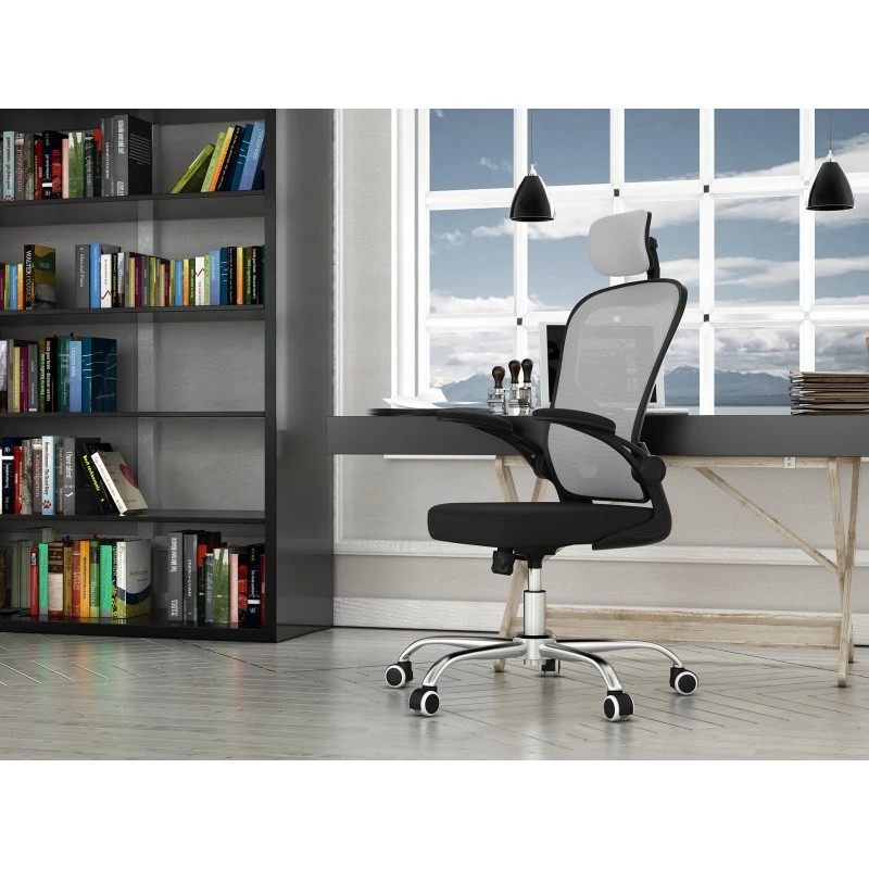 Bureaustoel top e shop DORY SZARY — gevoerde zitting, netrugleuning, 650×620 mm, hoogte tot 122 cm
