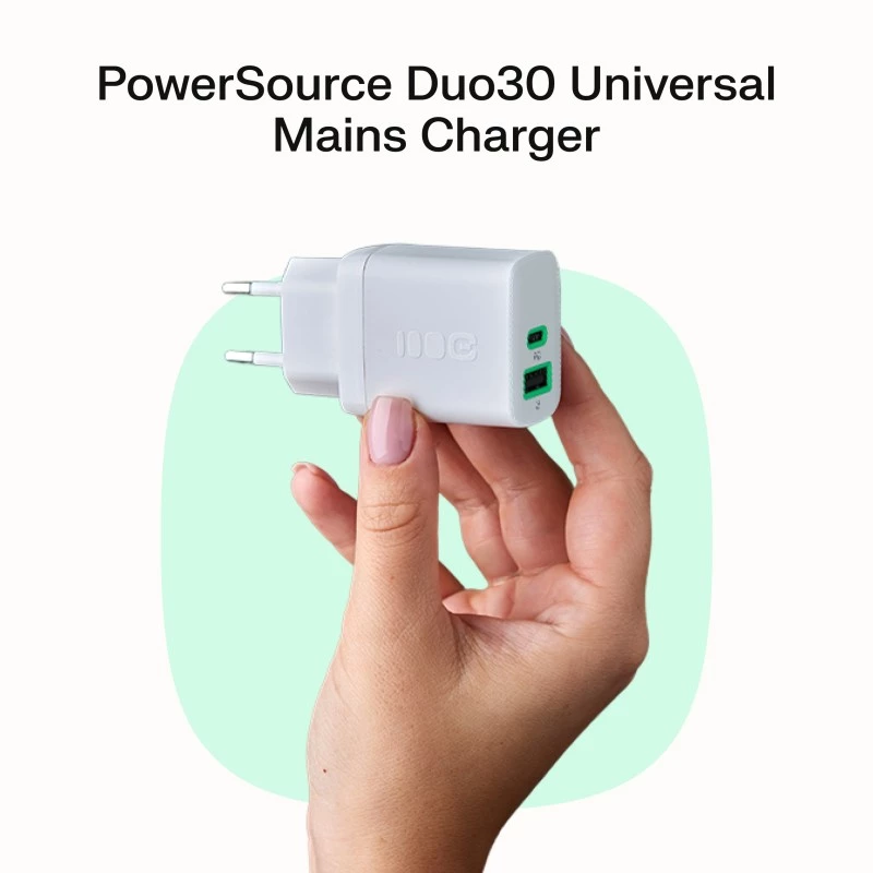 Voeding Green Cell PowerSource Solo30 30W wit — USB-C-oplader, 30 W uitgangsvermogen