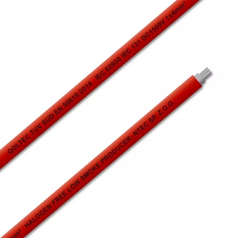Qoltec 53850 fotovoltaïsche zonne-kabel | 4 mm² | 100 m | rood