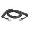 DeLOCK RJ45-spiraalkabel, stekker – stekker, Cat.5e, 2 m, zwart