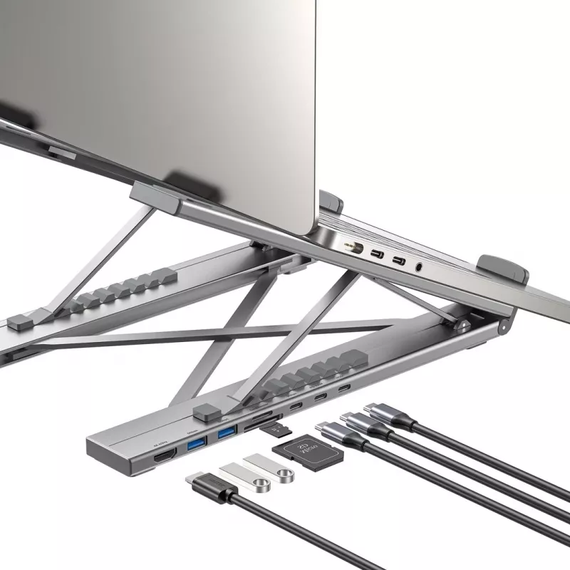 UNITEK VERSTELBARE LAPTOPSTAND + HUB