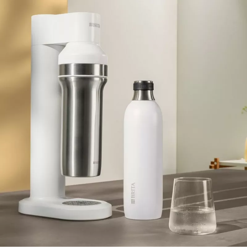 Brita sodaTRIO 1046735 carbonatorfles, roestvrij staal, 1 l, wit