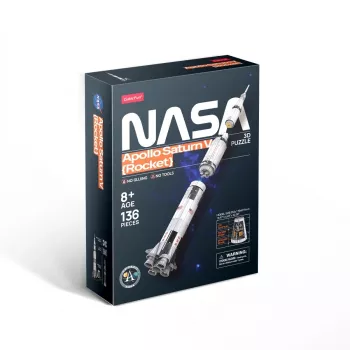 3D-puzzel cubicfun Apollo Saturn raketmodel — schaalmodel montage-leerbouwpakket