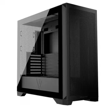 PC-behuizing MODECOM VOLCANO EXPANSE S MIDI zwart — gehard glas, USB-C, ondersteunt Micro-ATX, GPU tot 430 mm