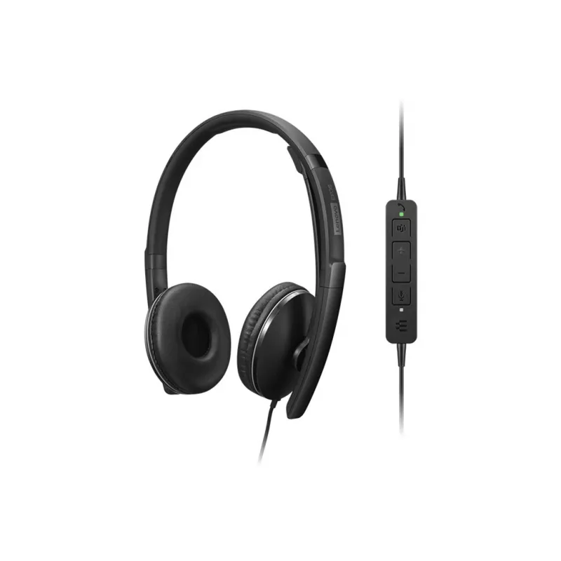 Lenovo 4XD1P83425 hoofdtelefoon/headset bedraad hoofdband gesprekken/muziek USB Type-A zwart