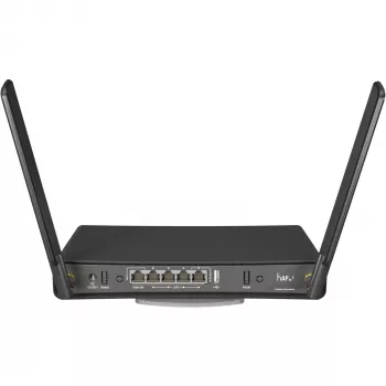Tafelrouter MikroTik hAP ac³ dualband Wi‑Fi 5, Qualcomm IPQ4019 719 MHz, 5x Gigabit RJ‑45, 1x USB, PoE, 2 externe antennes, zwart