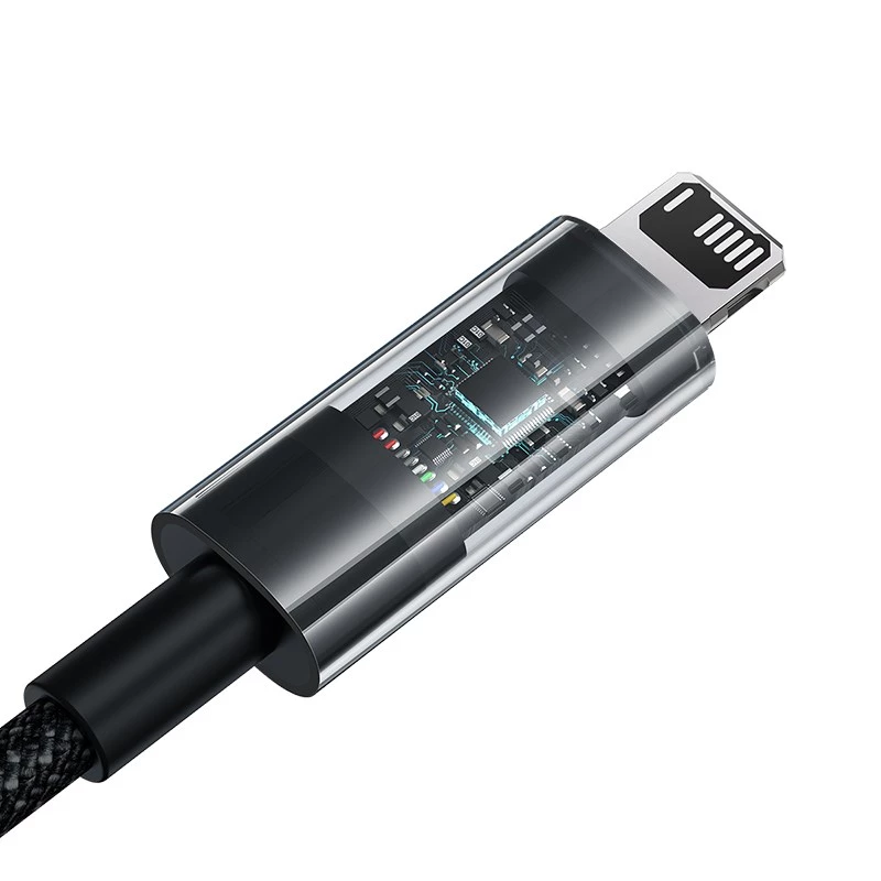 Baseus Gem USB-naar-IP 2,4A snellaadkabel 2 m Zwart