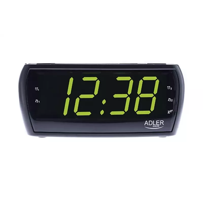 Wekkerradio Adler AD 1121 — wekkerradio, FM/AM-tuner, LED-display, batterijback-up, zwart