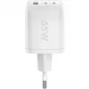 USB-C snellader Nano, PD, GaN, 65 watt (wit, 1x USB-A, 2x USB-C PD, Charge 3.0)