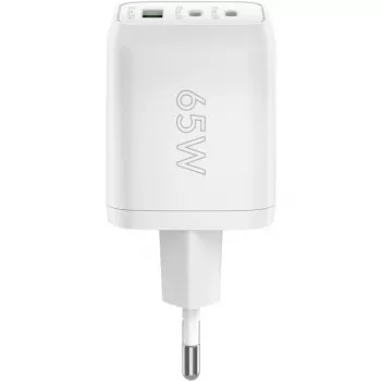 USB-C snellader Nano, PD, GaN, 65 watt (wit, 1x USB-A, 2x USB-C PD, Charge 3.0)