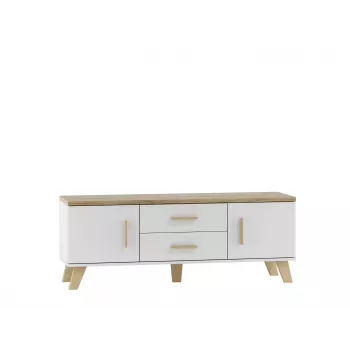Cama tv-standaard LOTTA 140cm wit + sonoma eiken