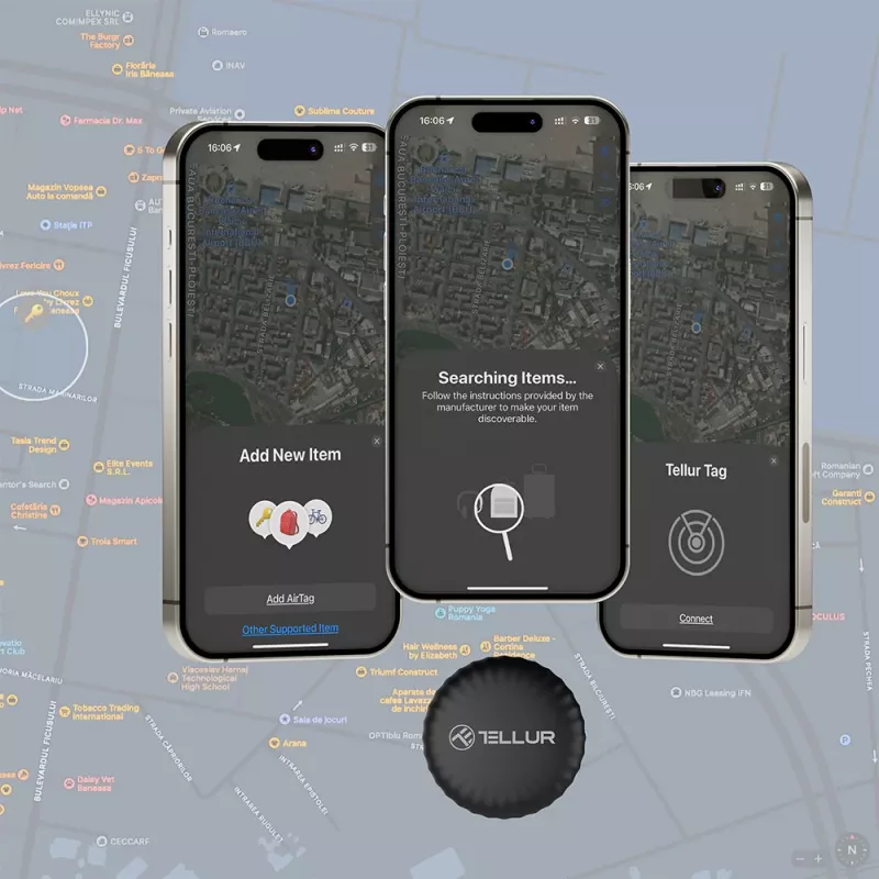 Bluetooth-antiverliestracker Tellur TLL173021, waterdicht, compacte sleutelvinder