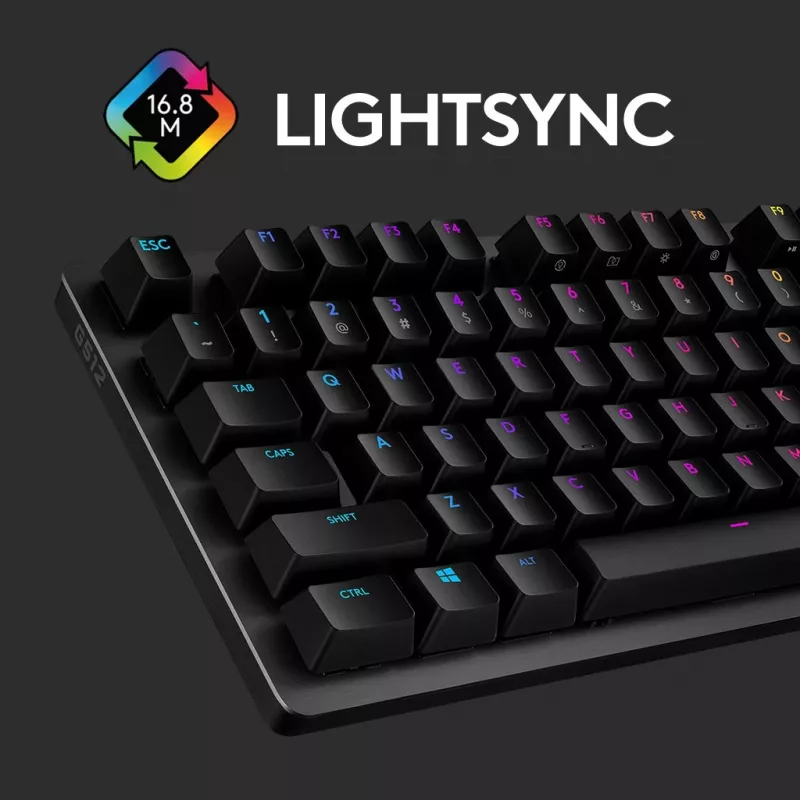 Logitech G512 gaming-toetsenbord, zwart, bedraad, Zwitserse layout, 920-009347
