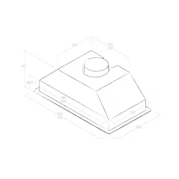Elica ERA-LUX-BLK-60 60 cm zwarte Era inbouw-luxe afzuigkap