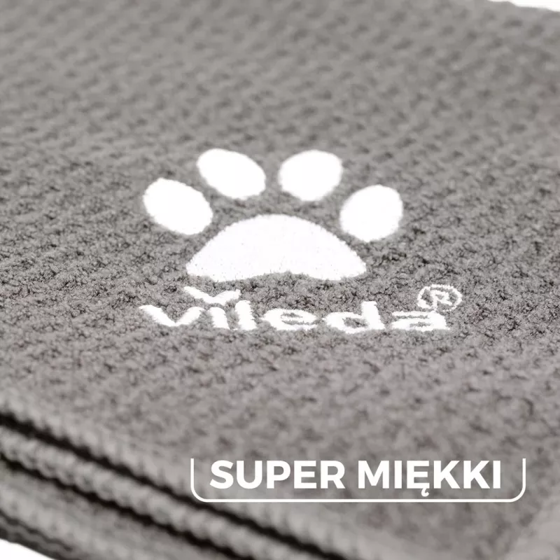 Handdoek VILEDA Pet Wipes 172650 450x700 mm, polyester, machinewasbaar, grijs