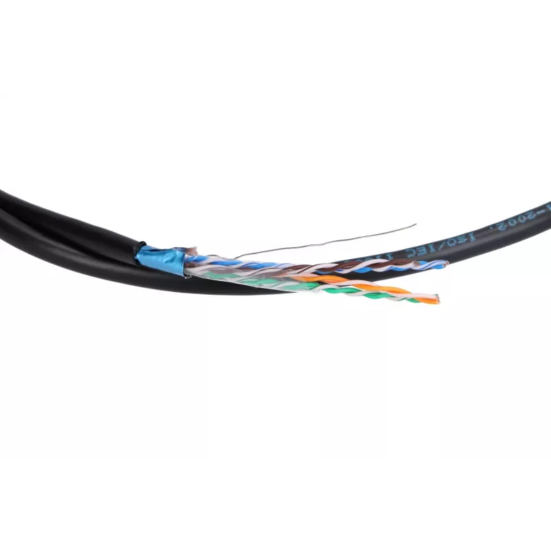 Netwerkkabel Extralink Twisted Pair CAT5E FTP (F/UTP) V2 Outdoor 305M zwart