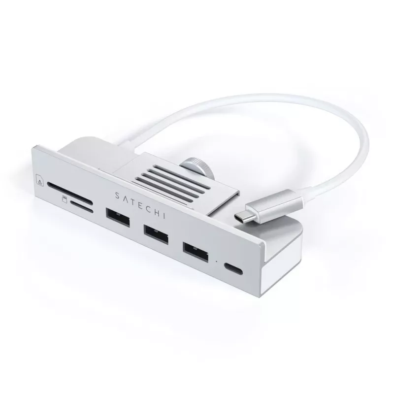 Laptop-dock / poortreplicator Satechi ST-UCICHS USB 3.2 Gen 1 Type-C, USB-A-aansluitingen, SD/MicroSD, zilver