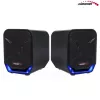 Audiocore AC865B 2.0 USB-computerluidsprekers, 6 W, zwart/blauw